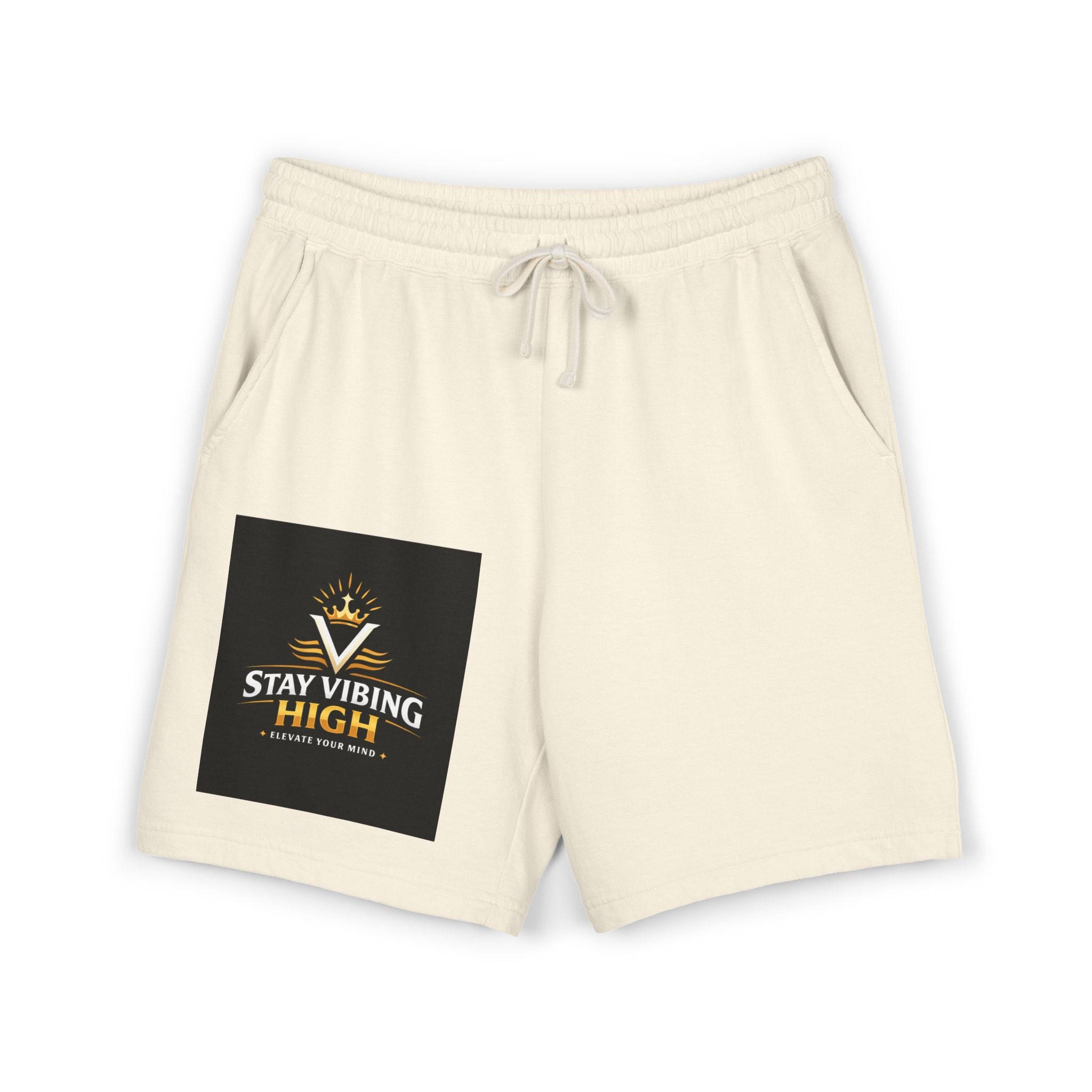 Stay Vibing High Sweat Shorts — Garment-Dyed Fleece Lounge Shorts