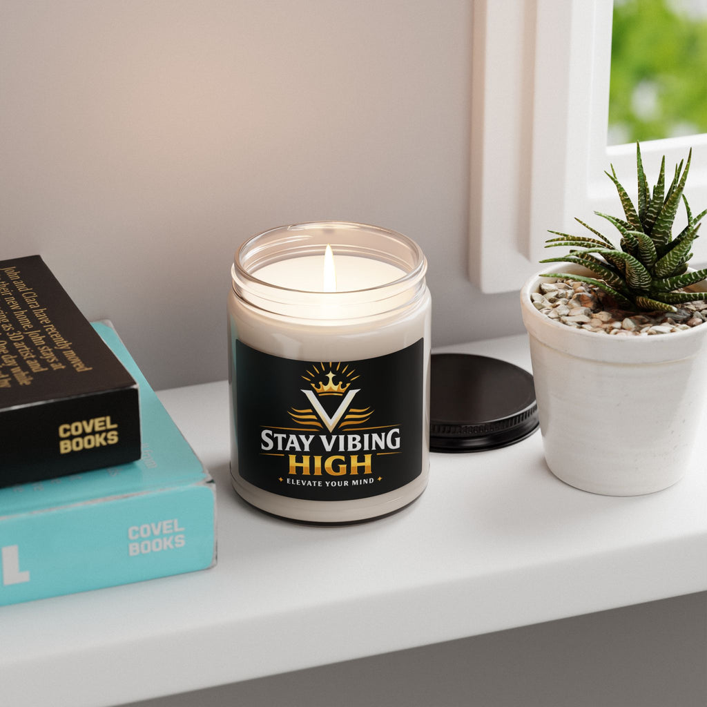 Stay Vibing High Scented Soy Candle — 9oz Motivational Aromatherapy Jar