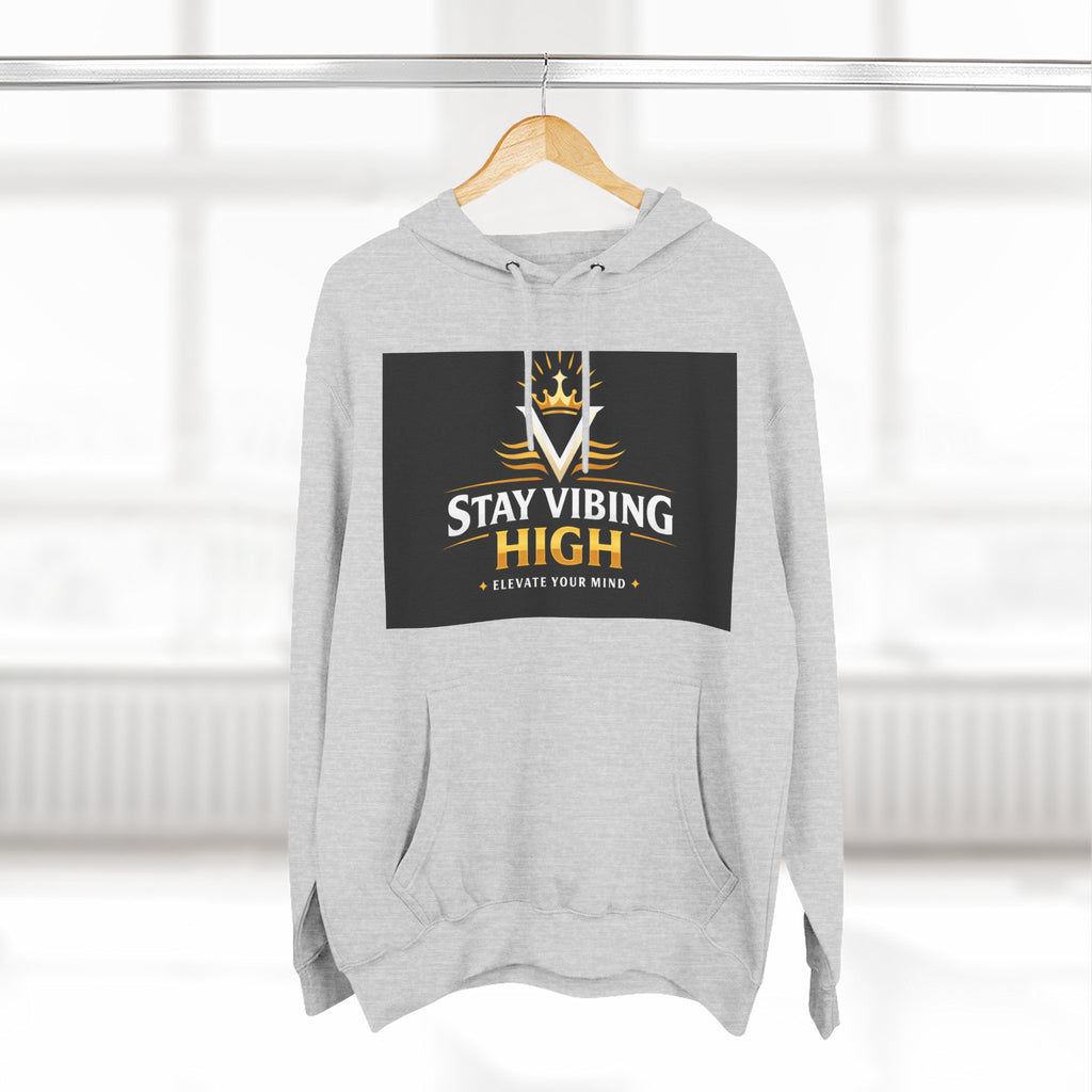 Stay Vibing High Hoodie — Inspirational Crown Graphic Pullover