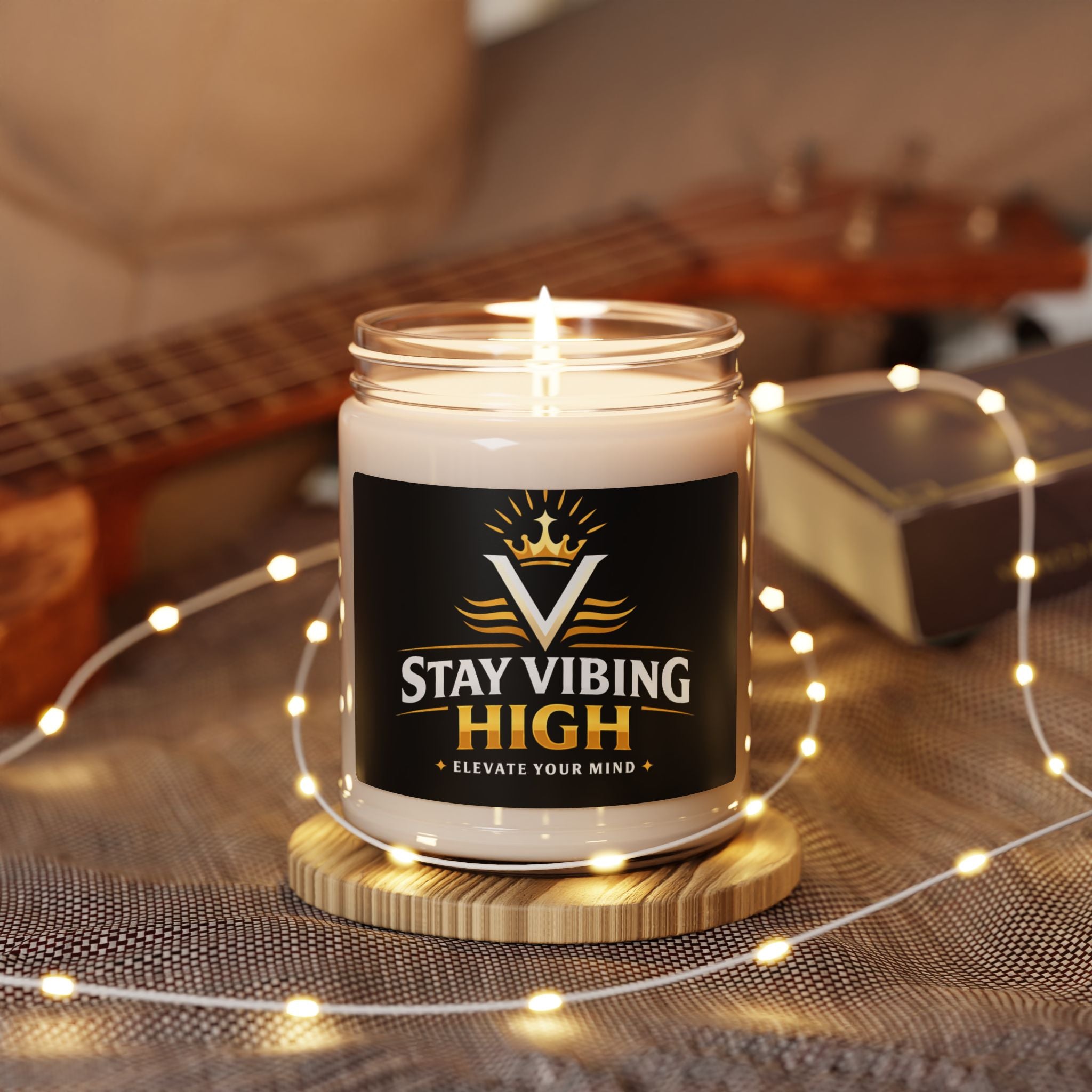Stay Vibing High Scented Soy Candle — 9oz Motivational Aromatherapy Jar