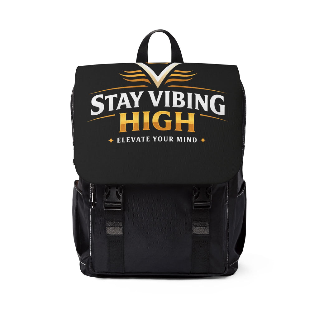 Stay Vibing High Backpack — "Elevate Your Mind" Casual Shoulder Bag
