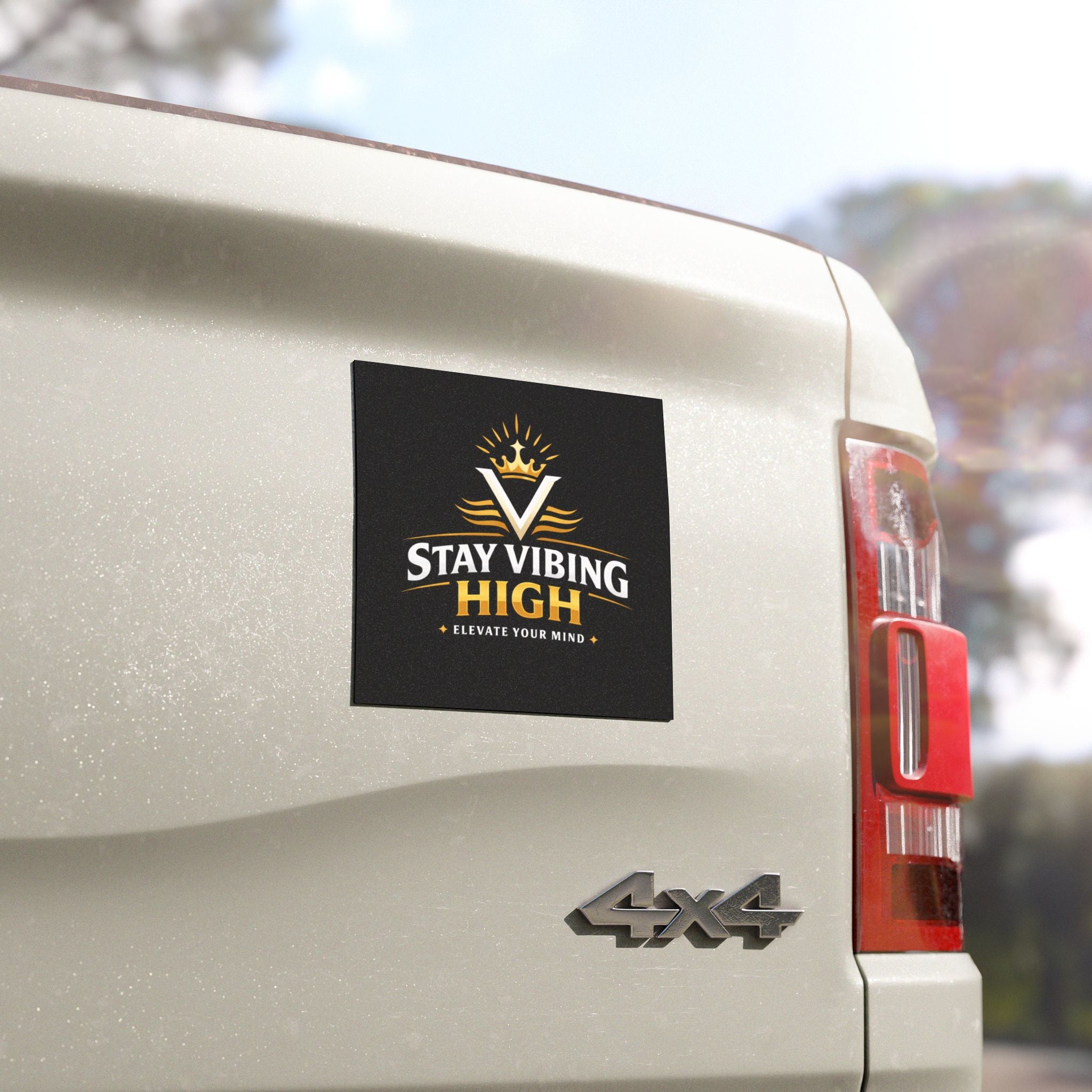 Stay Vibing High Car Magnet — "Elevate Your Mind" Motivational Auto Decal