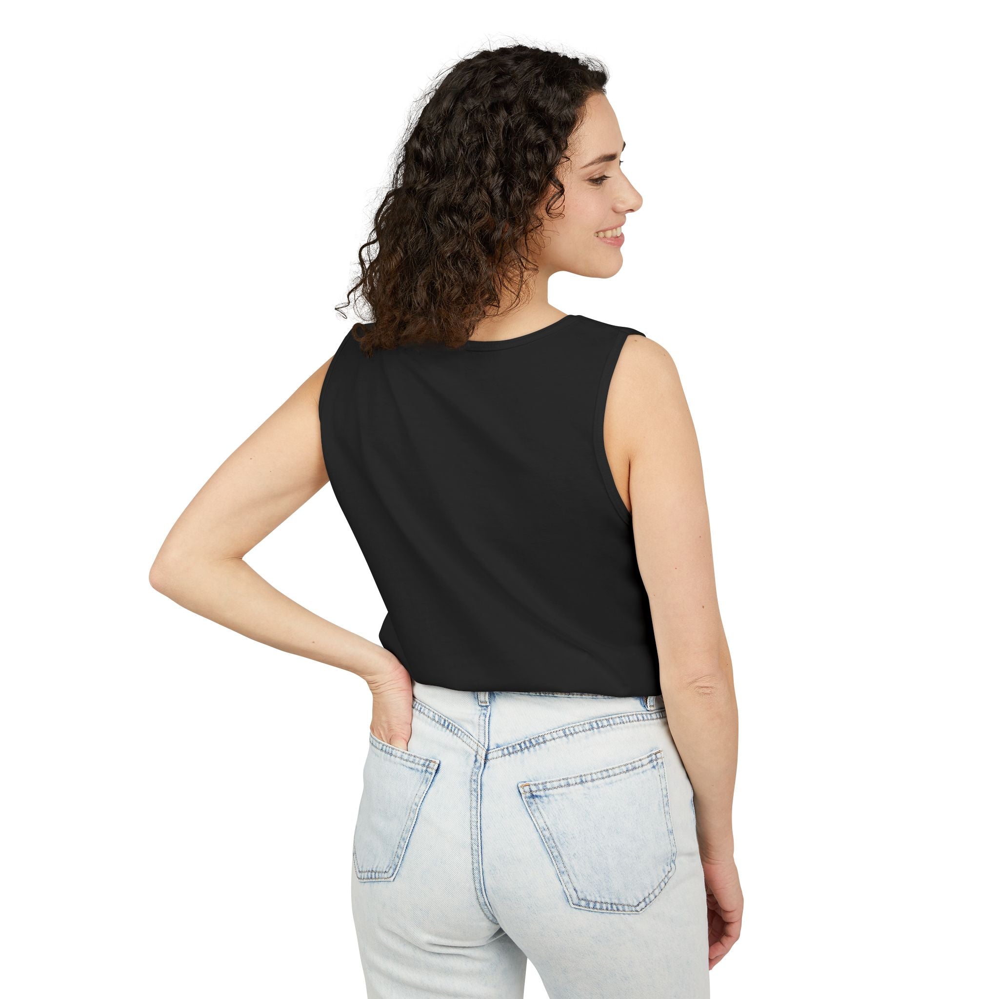Stay Vibing High Tank Top — Motivational Crown Graphic Muscle Tee