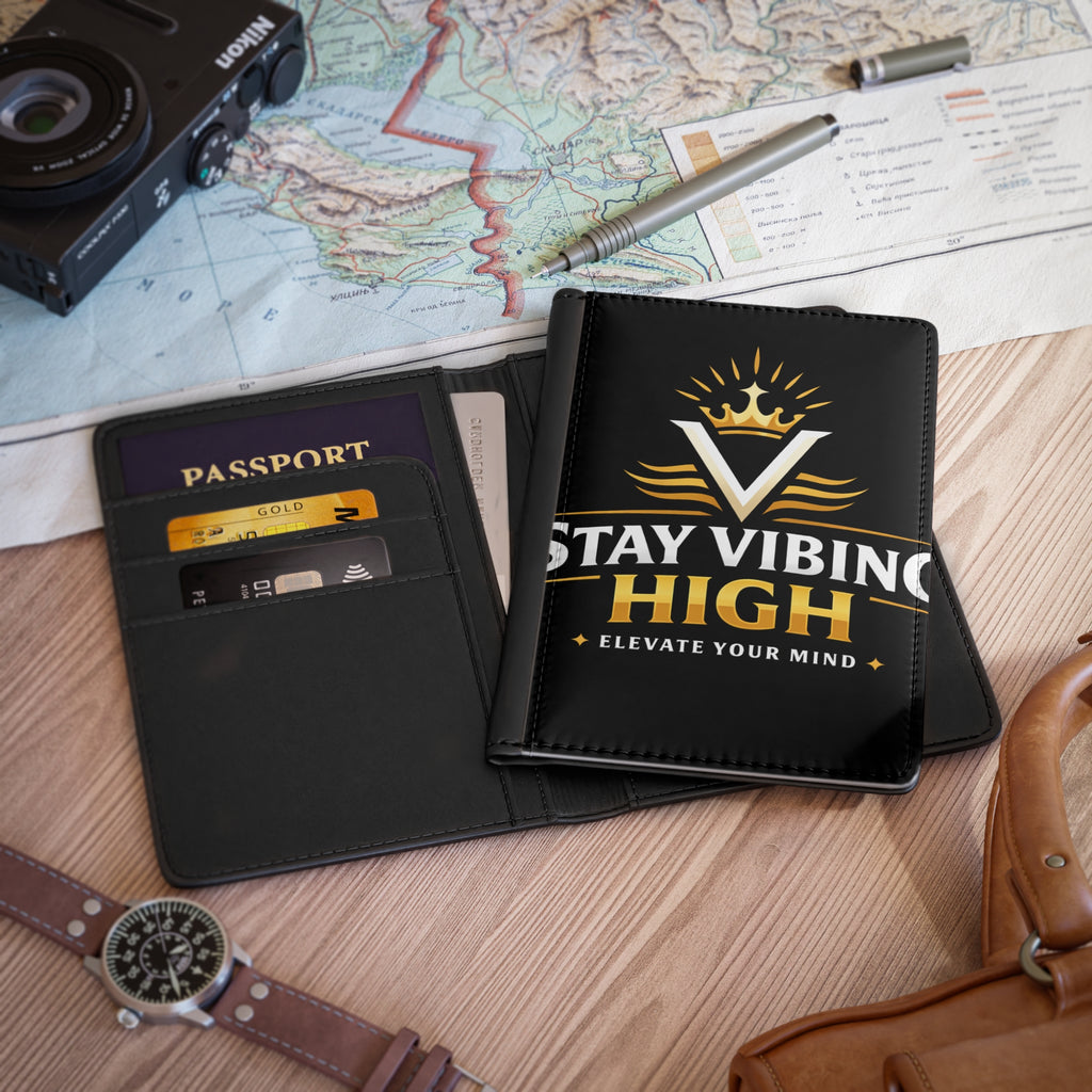 Stay Vibing High Passport Cover — "Elevate Your Mind" Travel Passport Holder