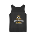 Stay Vibing High Tank Top — Motivational Crown Graphic Muscle Tee