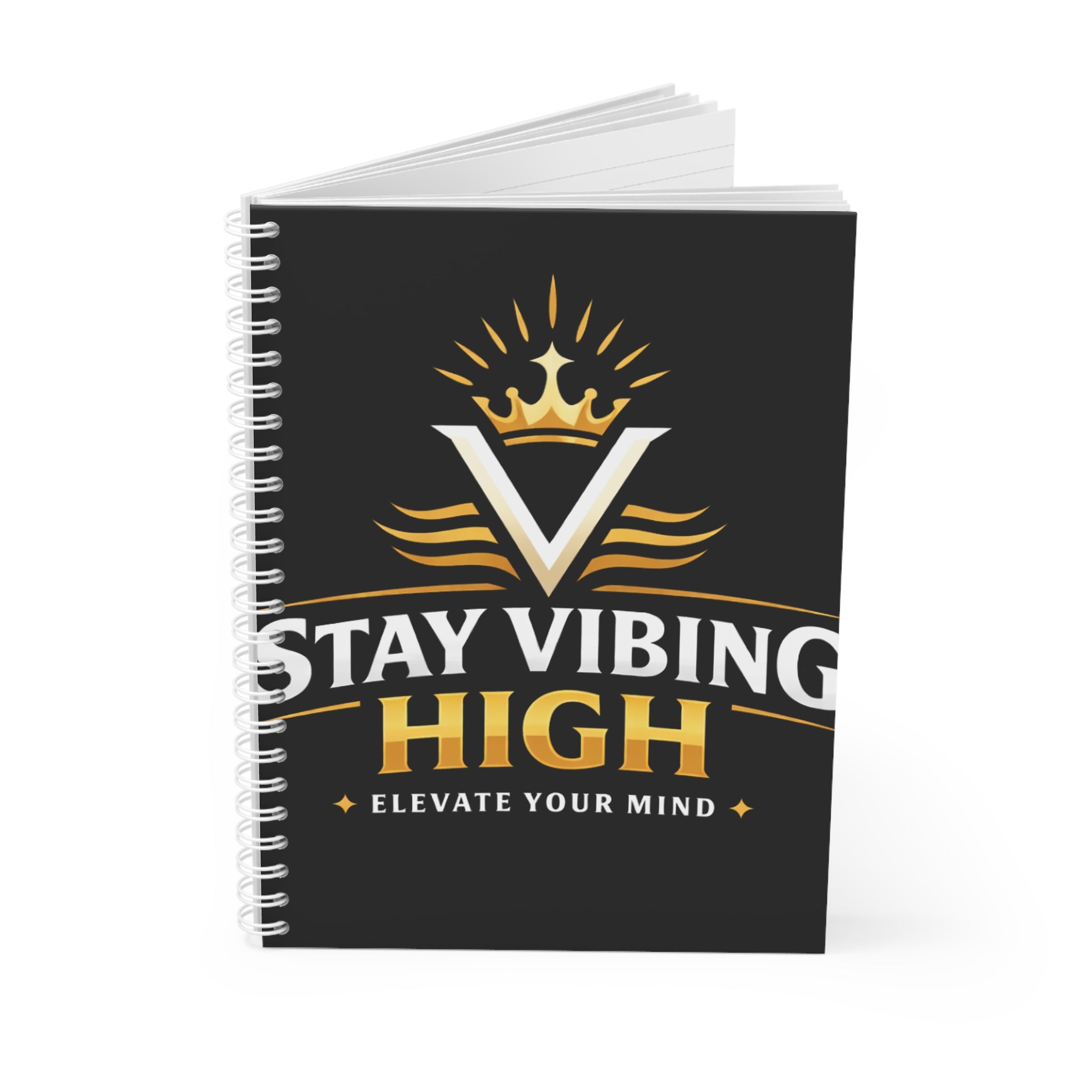 Stay Vibing High Spiral Notebook — 'Elevate Your Mind' Inspirational Journal