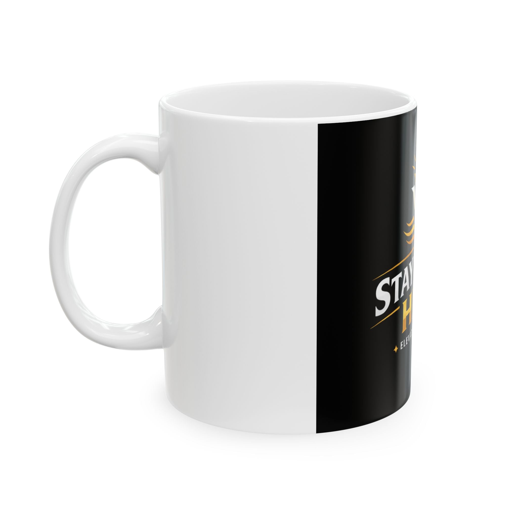 Stay Vibing High Ceramic Mug — "Elevate Your Mind" Inspirational Coffee Cup (11oz/15oz)