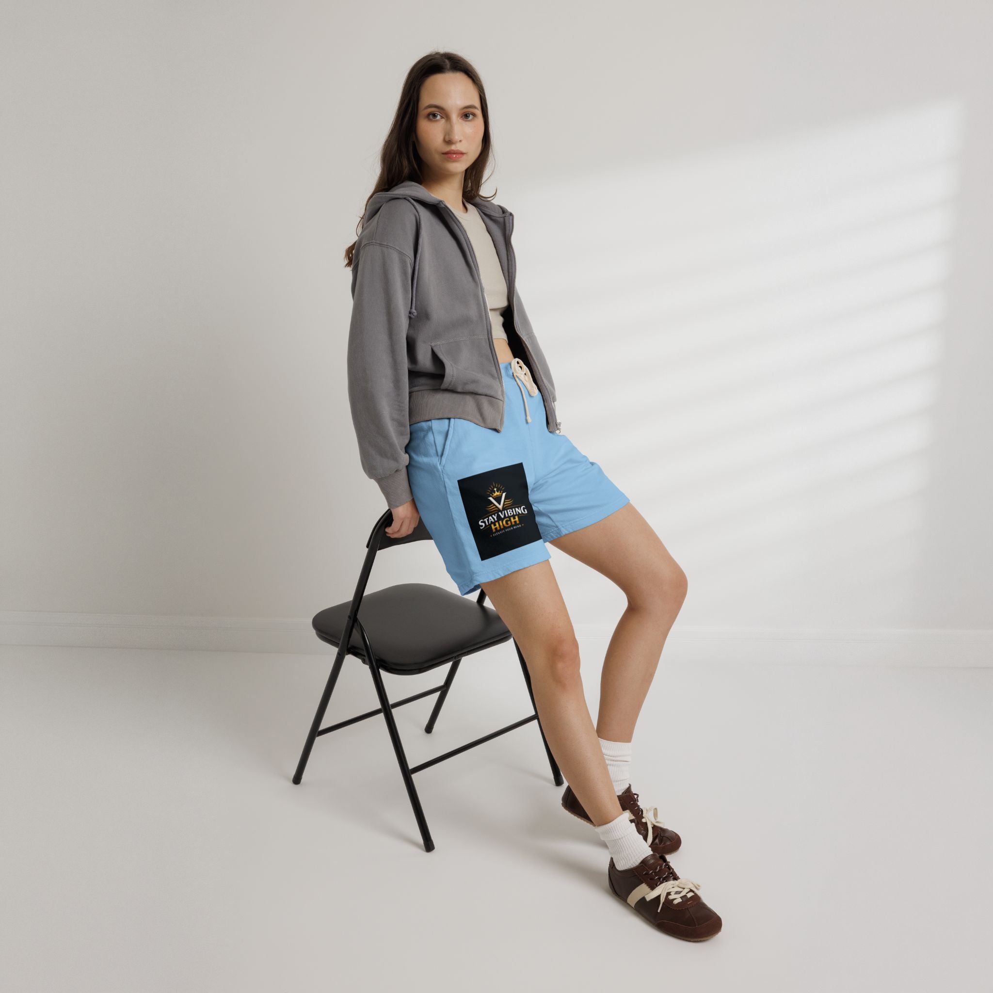 Stay Vibing High Sweat Shorts — Garment-Dyed Fleece Lounge Shorts