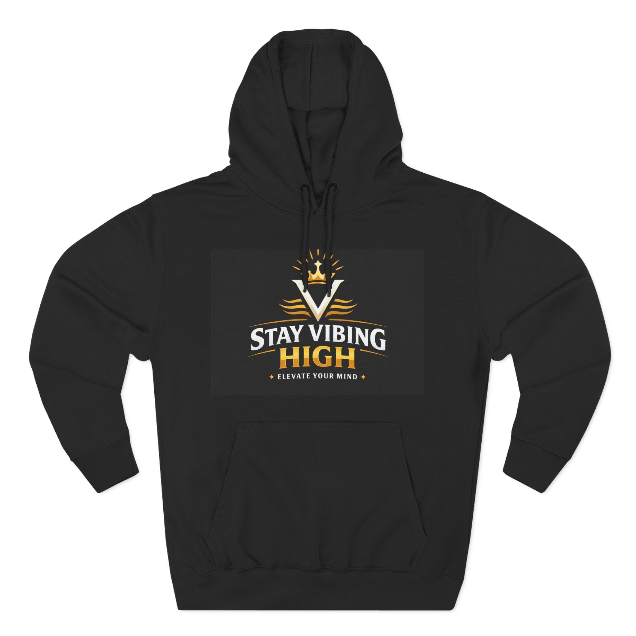 Stay Vibing High Hoodie — Inspirational Crown Graphic Pullover