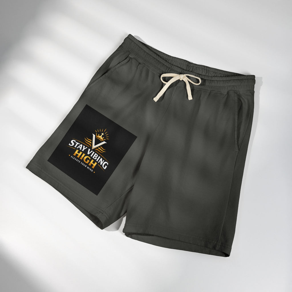 Stay Vibing High Sweat Shorts — Garment-Dyed Fleece Lounge Shorts