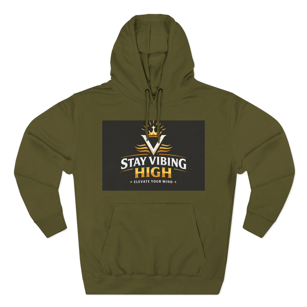 Stay Vibing High Hoodie — Inspirational Crown Graphic Pullover