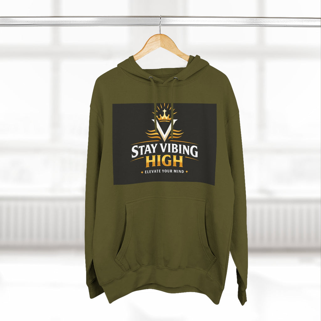 Stay Vibing High Hoodie — Inspirational Crown Graphic Pullover