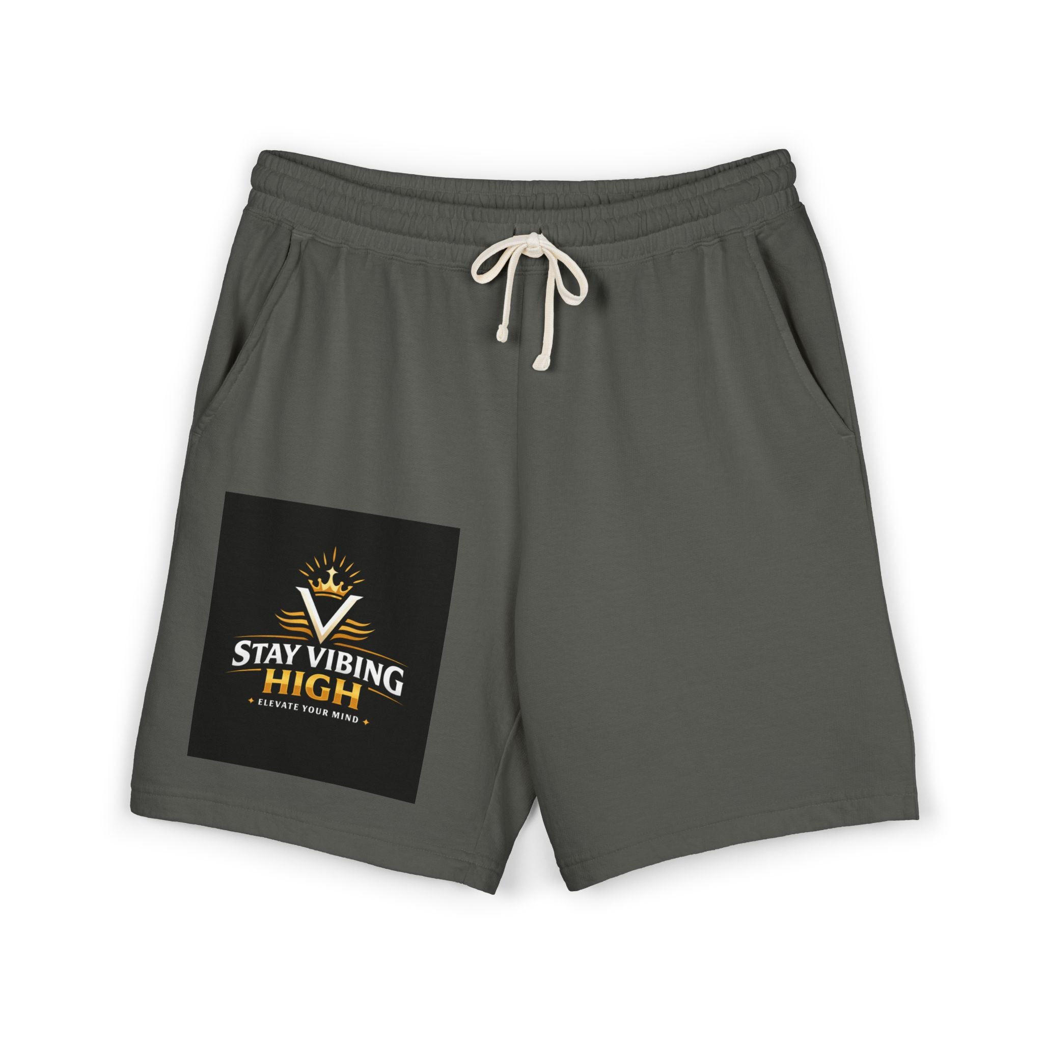 Stay Vibing High Sweat Shorts — Garment-Dyed Fleece Lounge Shorts