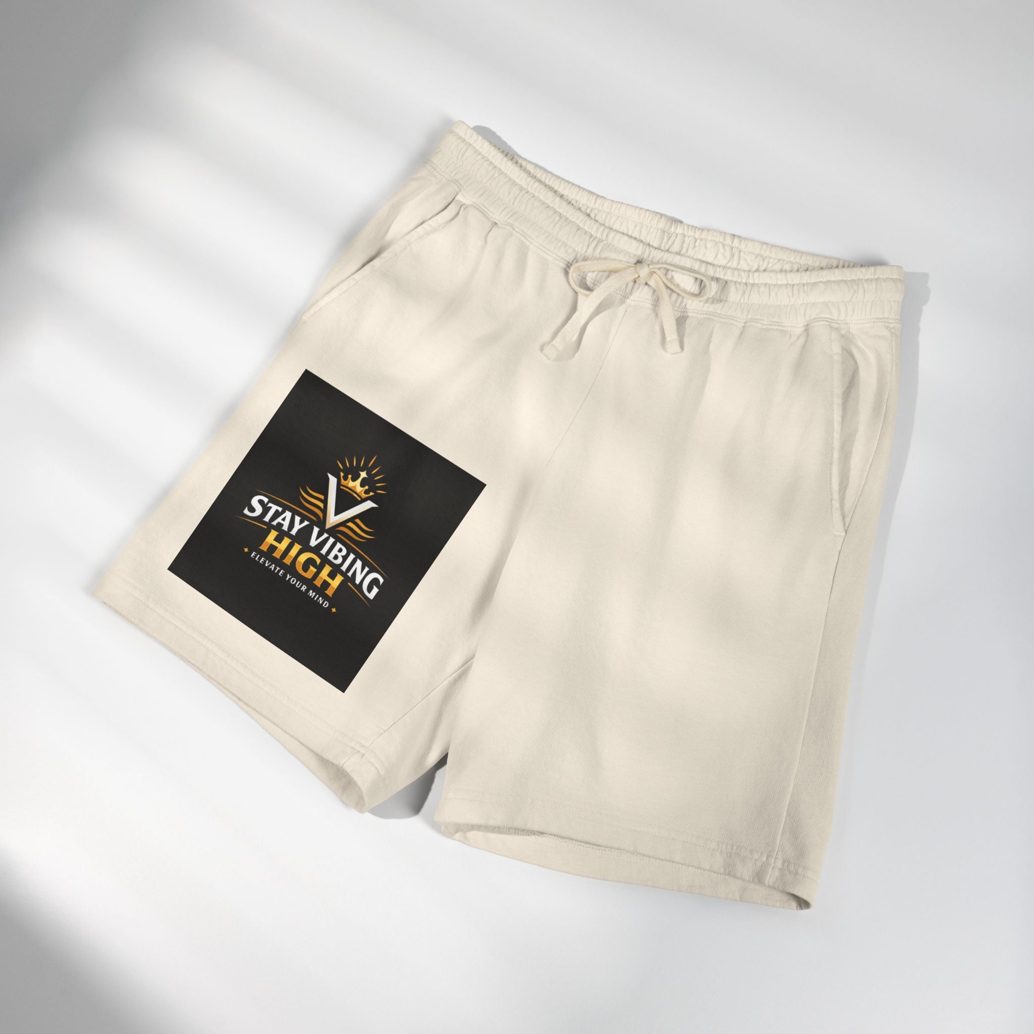 Stay Vibing High Sweat Shorts — Garment-Dyed Fleece Lounge Shorts
