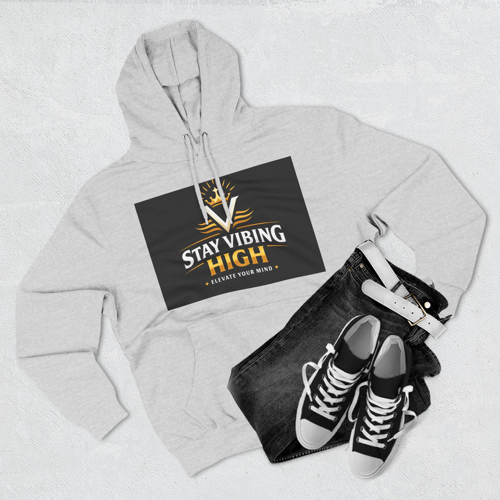 Stay Vibing High Hoodie — Inspirational Crown Graphic Pullover