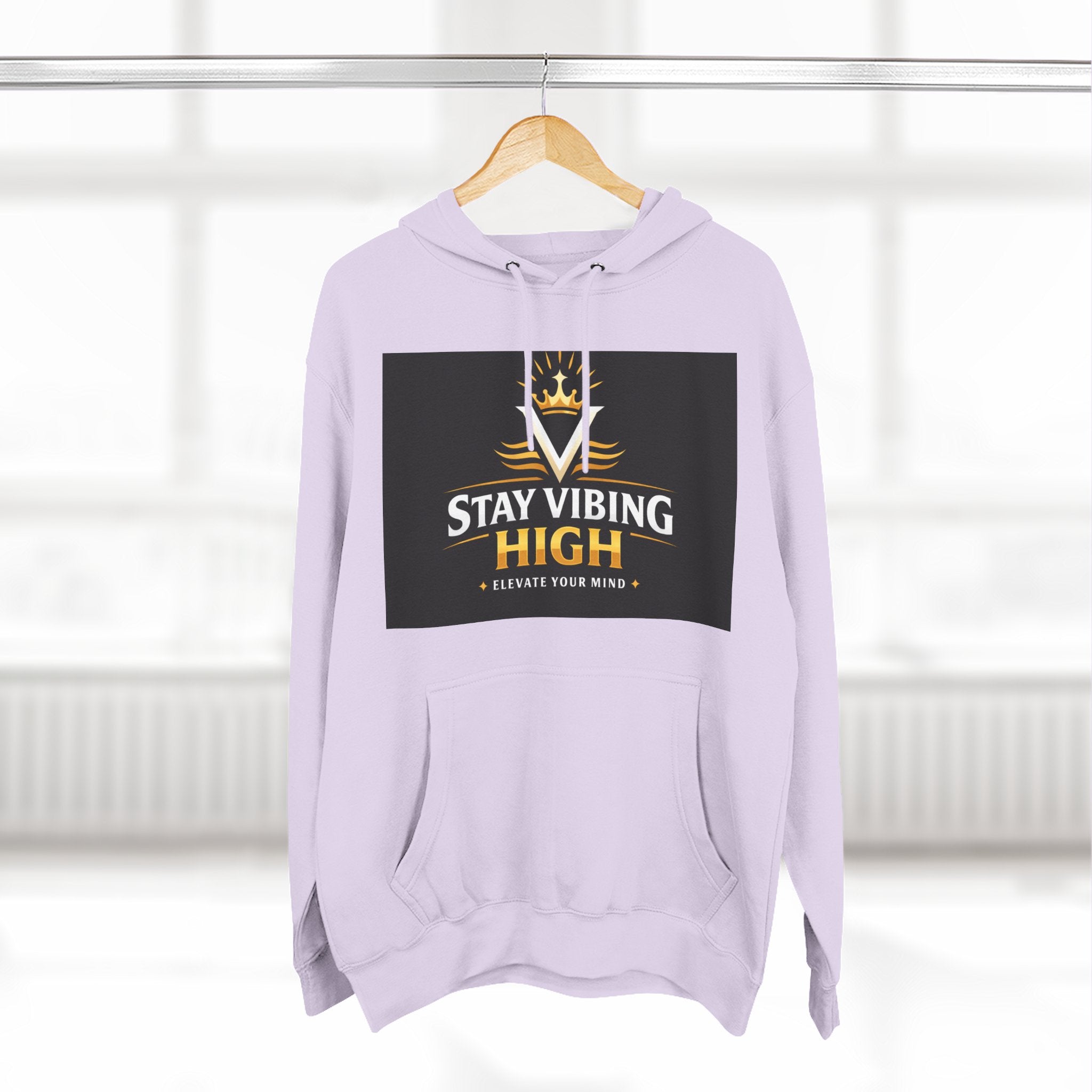 Stay Vibing High Hoodie — Inspirational Crown Graphic Pullover